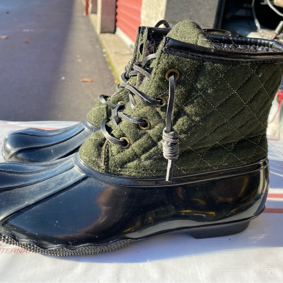 Seven7 Womens Olive Black Duck Wool Goose Winter Rain Waterproof Boots Size 7 - Picture 4 of 11